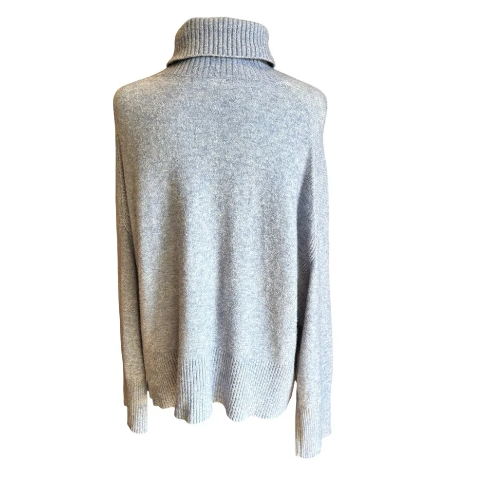 J.Crew Re-Imagined Merino Alpaca Blend Turtleneck Stretchy Sweater Lt Blue Large - Picture 3 of 10